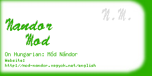 nandor mod business card