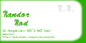 nandor mod business card